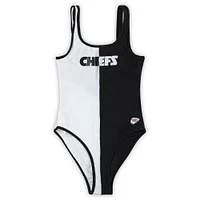 Women's G-III 4Her by Carl Banks Black/White Kansas City Chiefs Last Stand One-Piece Swimsuit