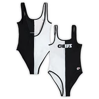 Women's G-III 4Her by Carl Banks Black/White Kansas City Chiefs Last Stand One-Piece Swimsuit