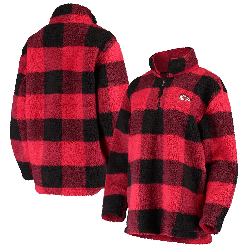 Baltimore Ravens G-III 4Her by Carl Banks Women's Sherpa Plaid Quarter-Zip  Jacket - Black