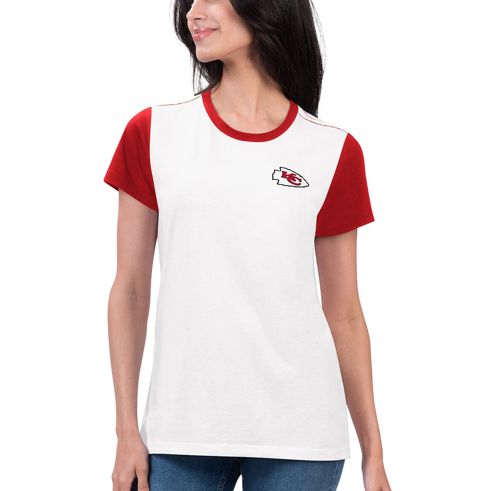 T-shirt pour femme G-III 4Her by Carl Banks blanc/rouge Kansas City Chiefs Fashion Illustration