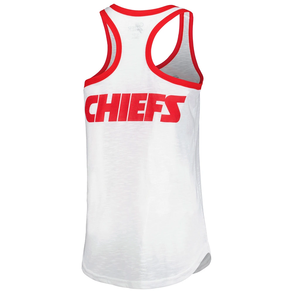 Débardeur blanc à dos nageur Tater G-III 4Her par Carl Banks pour femmes des Chiefs de Kansas City