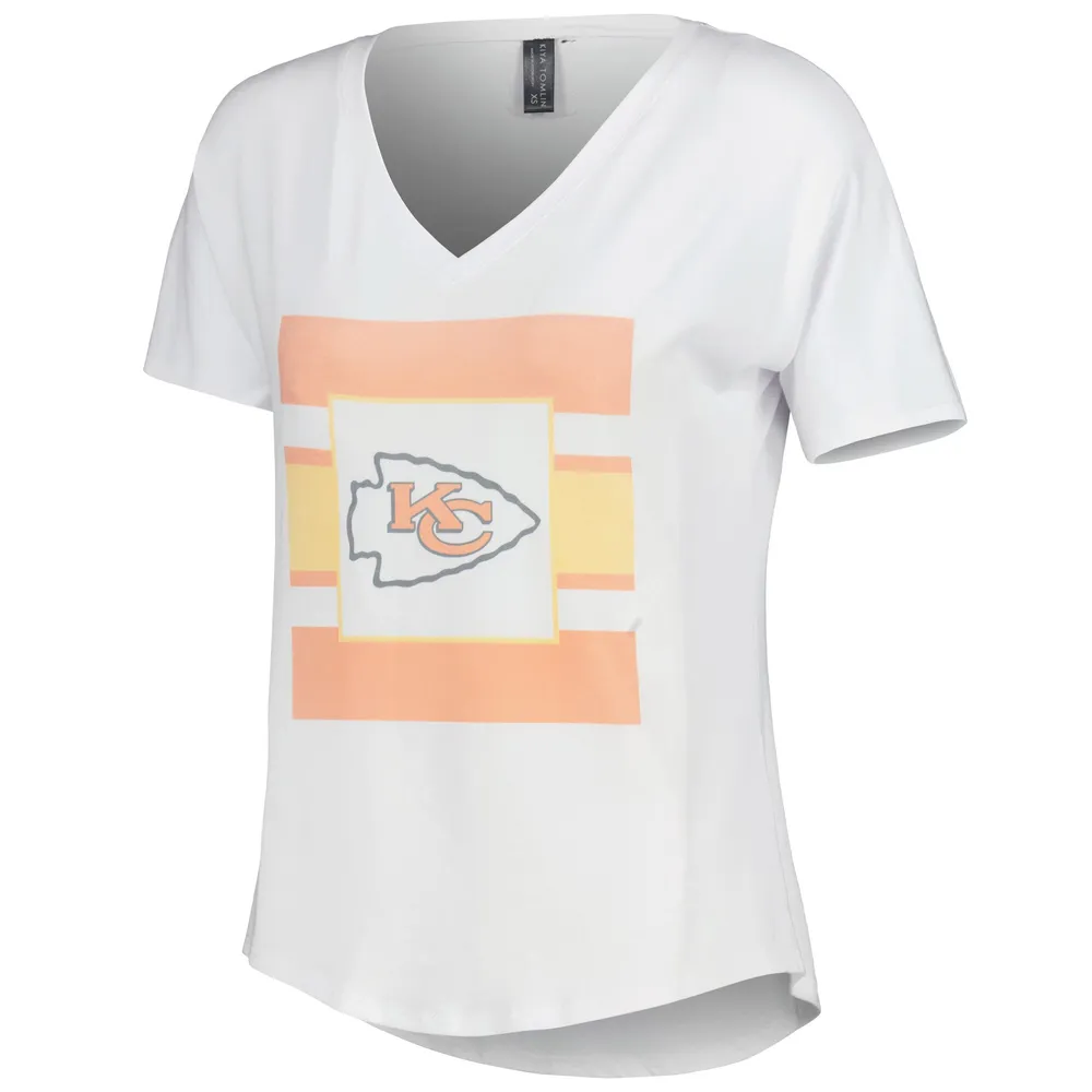 Women's KIYA TOMLIN White Kansas City Chiefs V-Neck T-Shirt