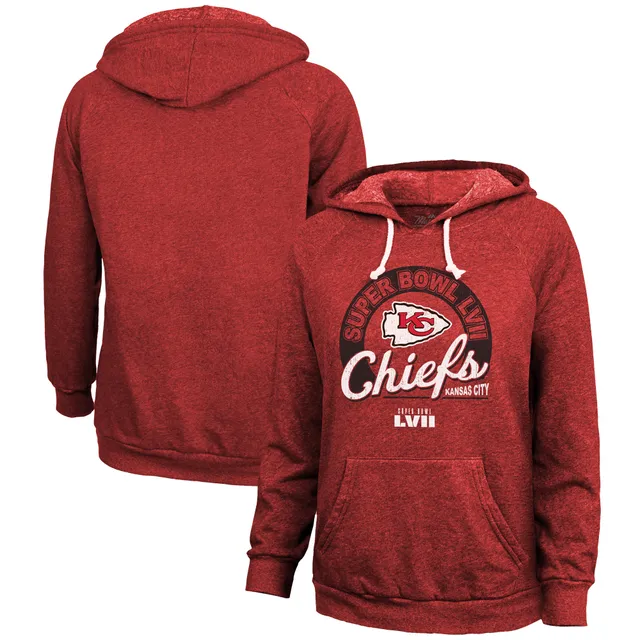 Fanatics Women's Branded Heather Charcoal Kansas City Chiefs Super Bowl LVII  Champions Plus Victory Formation Pullover Hoodie