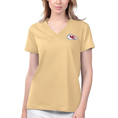 Women's Margaritaville Gold Kansas City Chiefs Game Time V-Neck T-Shirt