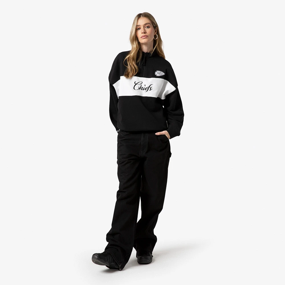 Veste zippée quart de tour noire pour femme Mitchell & Ness Kansas City Chiefs