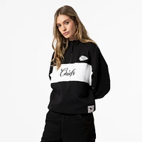 Women's Mitchell & Ness Black Kansas City Chiefs Quarter-Zip Jacket