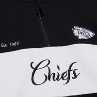 Women's Mitchell & Ness Black Kansas City Chiefs Quarter-Zip Jacket