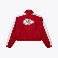 Women's Mitchell & Ness Red Kansas City Chiefs Nylon Cropped Full-Zip Jacket