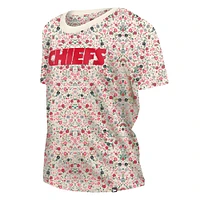 T-shirt à imprimé floral glamour Kansas City Chiefs New Era pour femme