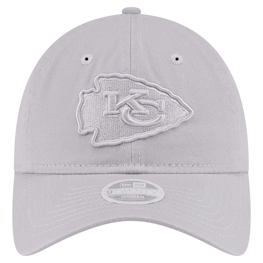 Women's New Era Gray Kansas City Chiefs Color Pack 9TWENTY Adjustable Hat