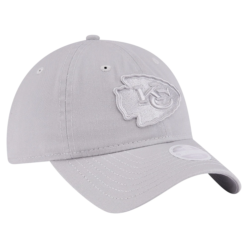 Women's New Era Gray Kansas City Chiefs Color Pack 9TWENTY Adjustable Hat