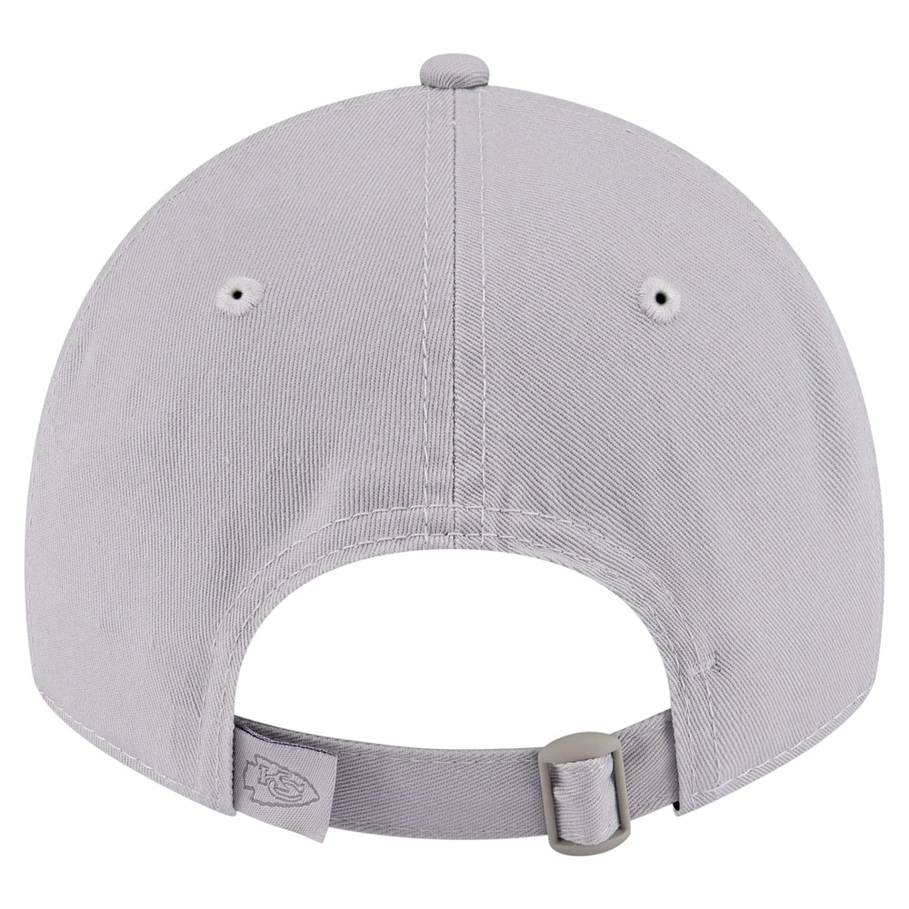 Women's New Era Gray Kansas City Chiefs Color Pack 9TWENTY Adjustable Hat
