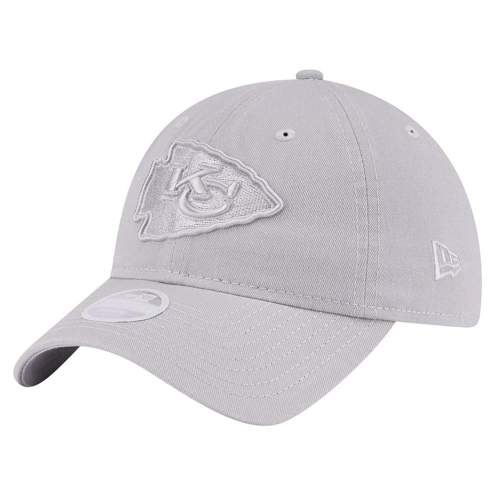 Women's New Era Gray Kansas City Chiefs Color Pack 9TWENTY Adjustable Hat