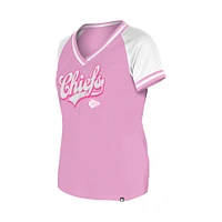 Women's New Era Pink Kansas City Chiefs Mommy & Me V-Neck T-Shirt
