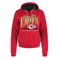 Sweat à capuche boxy rouge Kansas City Chiefs New Era pour femme