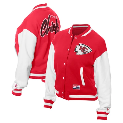 Veste polaire à boutons-pression rouge Kansas City Chiefs New Era pour femme