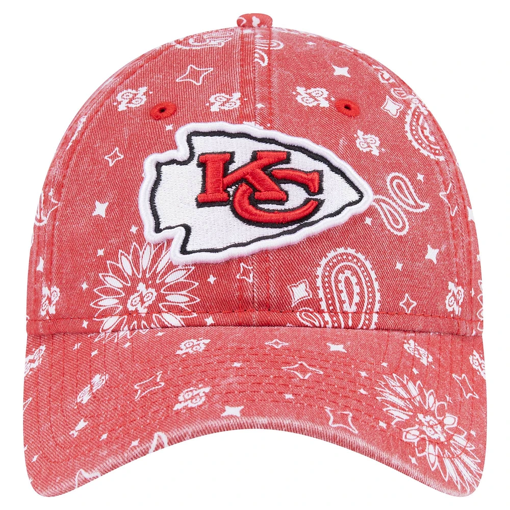Women's New Era Red Kansas City Chiefs Paisley 9TWENTY Adjustable Hat