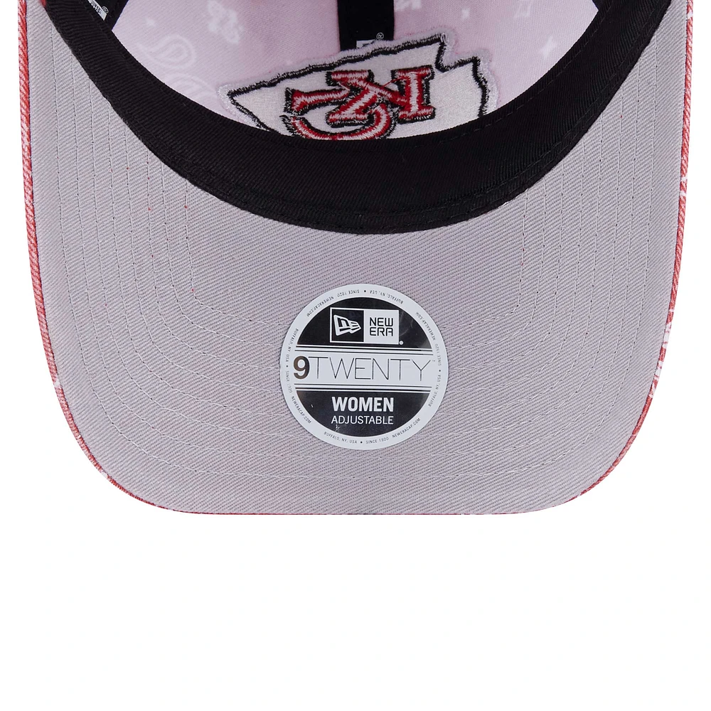 Women's New Era Red Kansas City Chiefs Paisley 9TWENTY Adjustable Hat