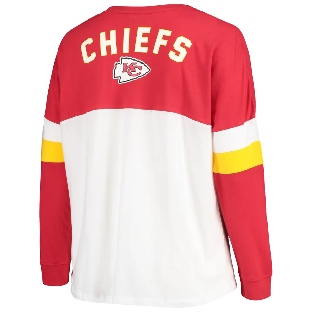 Lids Kansas City Chiefs New Era Women's Athletic Varsity Lace-Up V-Neck Long  Sleeve T-Shirt - White/Red