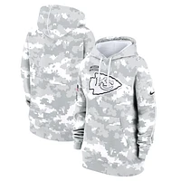 Sweat à capuche surdimensionné en polaire Nike Arctic Camo Kansas City Chiefs 2024 Salute To Service Club pour femme