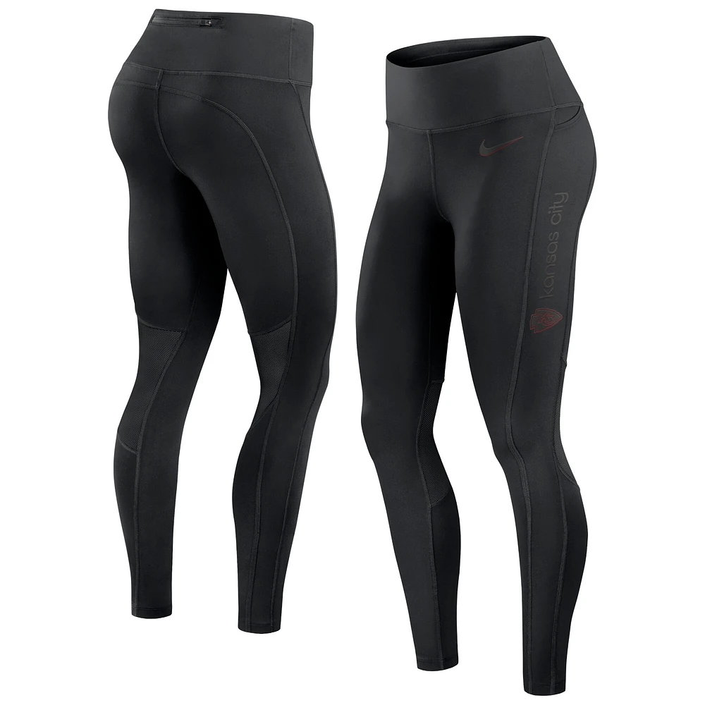 Women's Nike Black Kansas City Chiefs Edge Wordmark Performance Leggings
