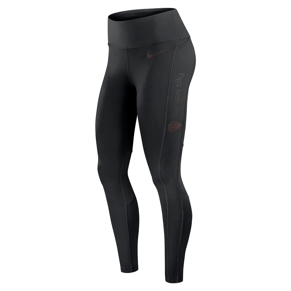 Women's Nike Black Kansas City Chiefs Edge Wordmark Performance Leggings