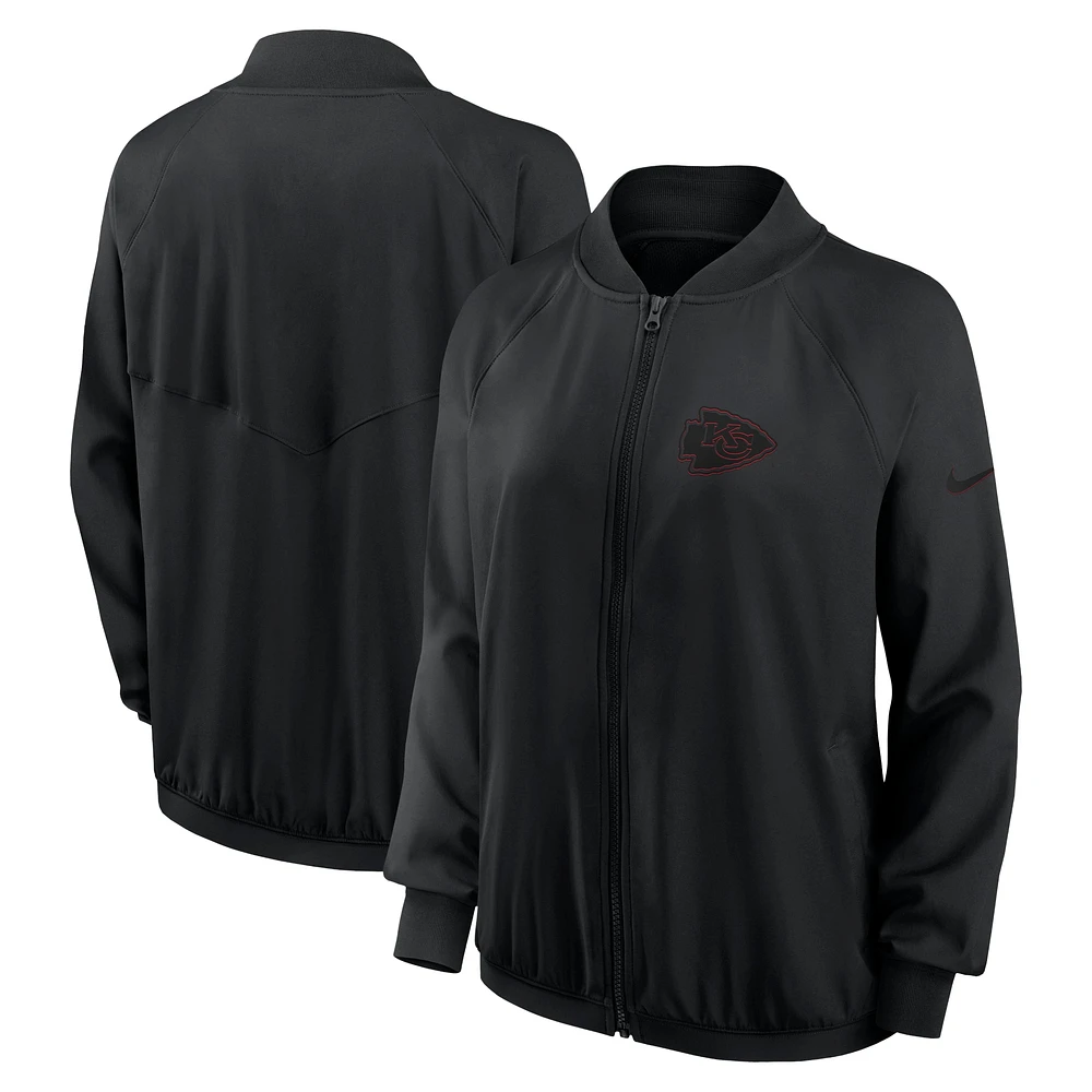 Women's Nike Black Kansas City Chiefs Raglan Full-Zip Jacket