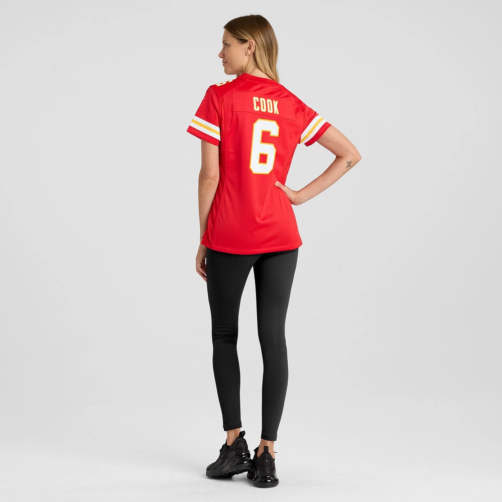 Maillot Nike Bryan Cook pour femme, rouge, joueur de match des Chiefs Kansas City