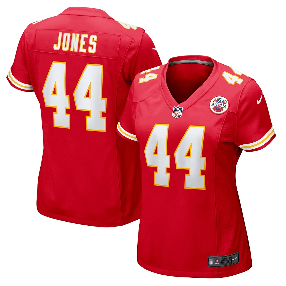 Maillot de match Nike Cam Jones rouge Kansas City Chiefs pour femme