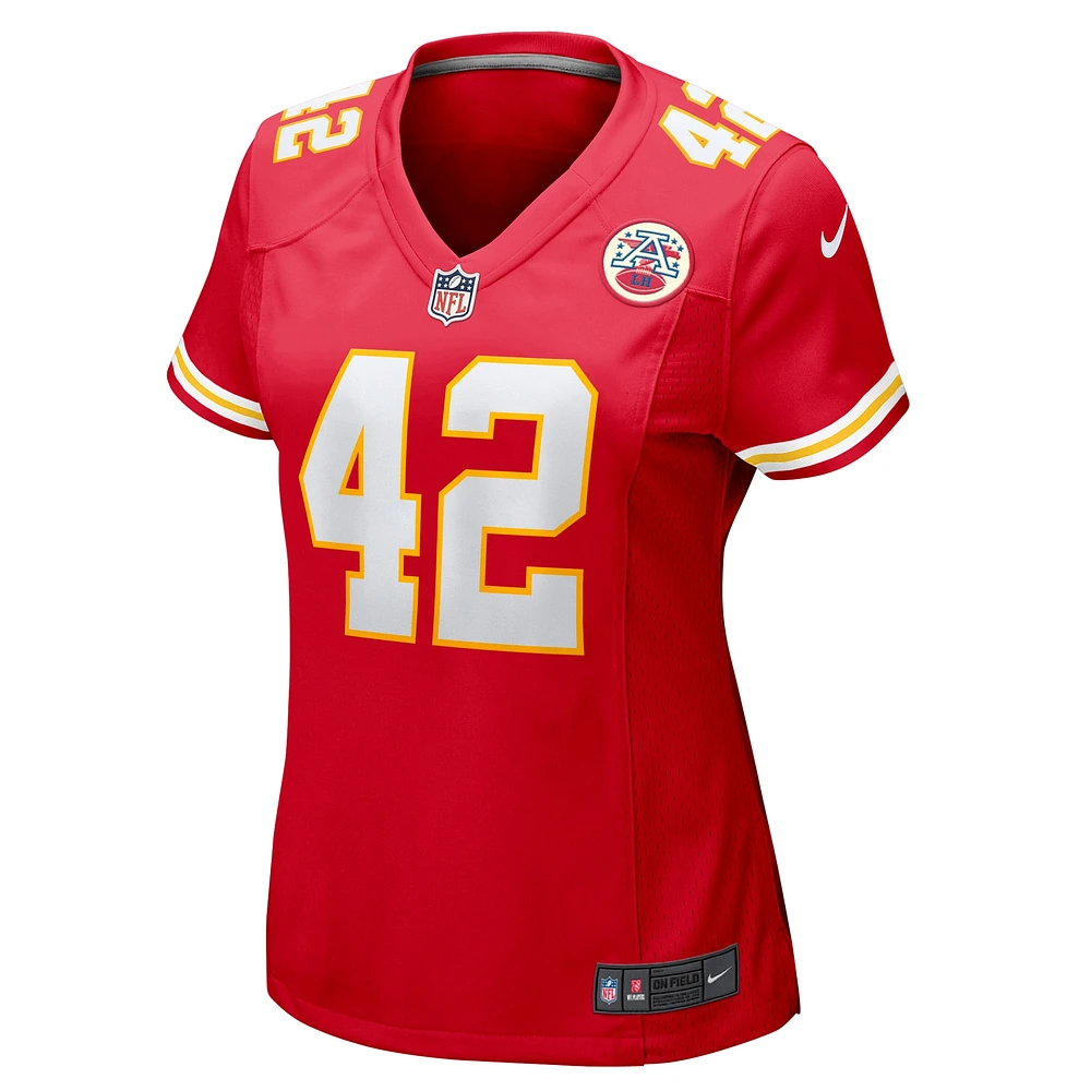 Maillot de match Nike Carson Steele rouge Kansas City Chiefs pour femme