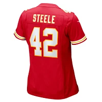 Maillot de match Nike Carson Steele rouge Kansas City Chiefs pour femme