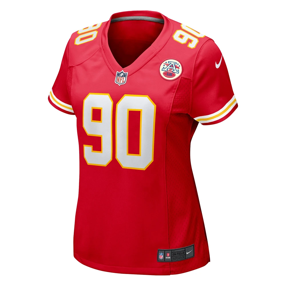 Maillot de joueur match Nike Charles Omenihu des Chiefs Kansas City pour femme, rouge