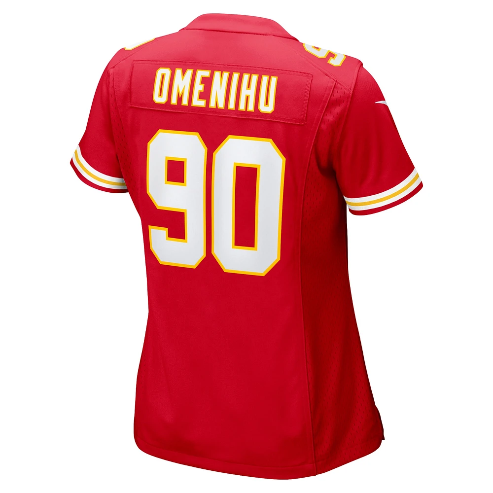 Maillot de joueur match Nike Charles Omenihu des Chiefs Kansas City pour femme, rouge