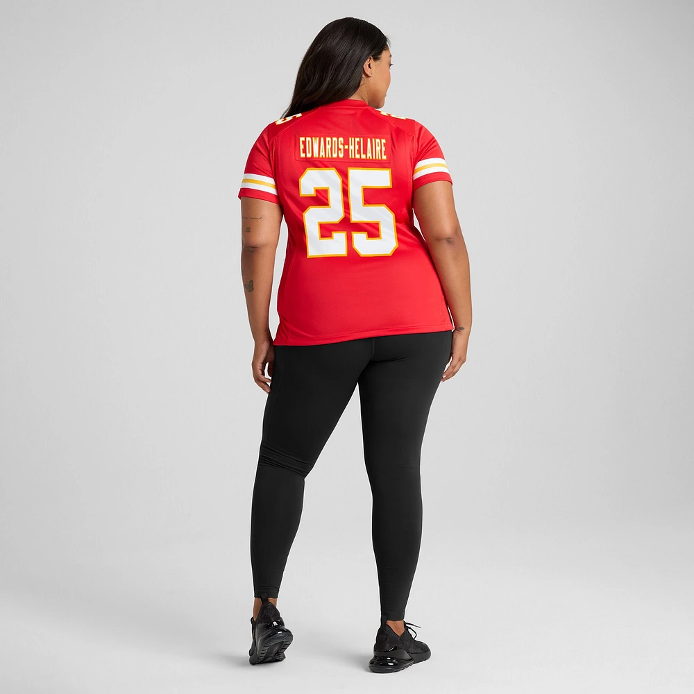 Maillot de joueur Nike Clyde Edwards-Helaire rouge des Chiefs Kansas City pour femme