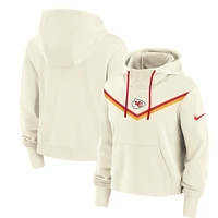 Women's Nike Cream Kansas City Chiefs Historic Performance Pullover Hoodie