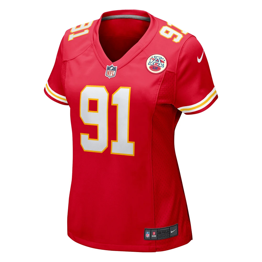 Maillot de match Nike Derrick Nnadi des Chiefs Kansas City pour femme, rouge