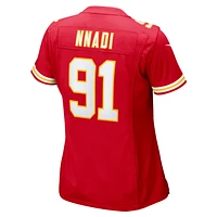 Maillot de match Nike Derrick Nnadi des Chiefs Kansas City pour femme, rouge