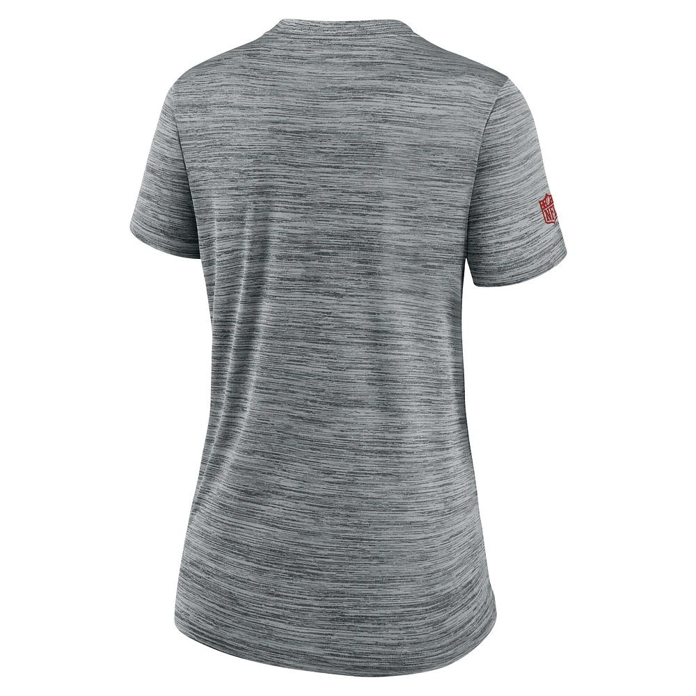 Women's Nike Gray Kansas City Chiefs Sideline Velocity Performance T-Shirt