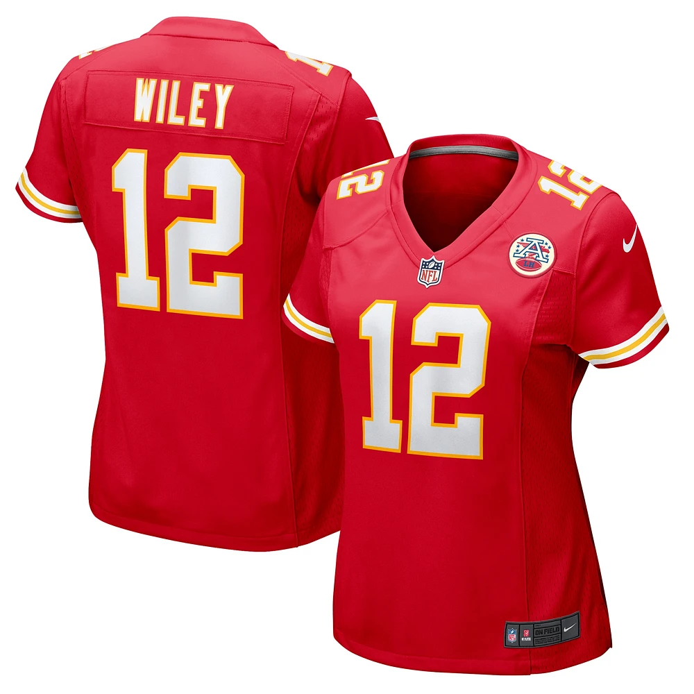 Maillot de match Nike Jared Wiley rouge Kansas City Chiefs pour femme