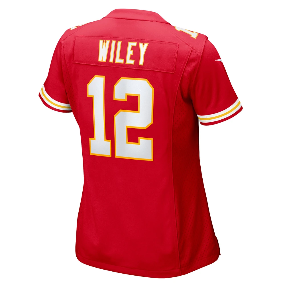 Maillot de match Nike Jared Wiley rouge Kansas City Chiefs pour femme