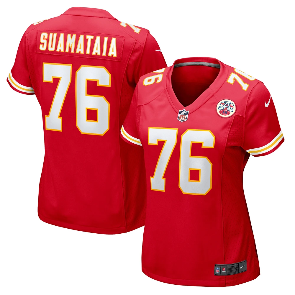 Maillot de match Nike Kingsley Suamataia rouge Kansas City Chiefs pour femme