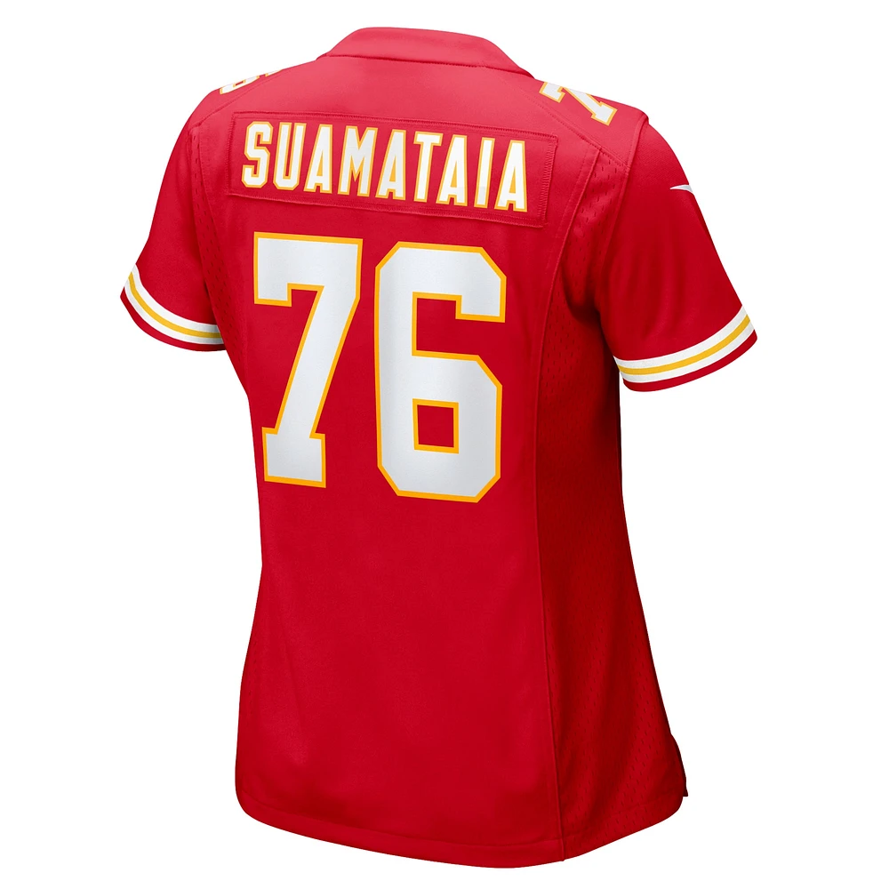 Maillot de match Nike Kingsley Suamataia rouge Kansas City Chiefs pour femme