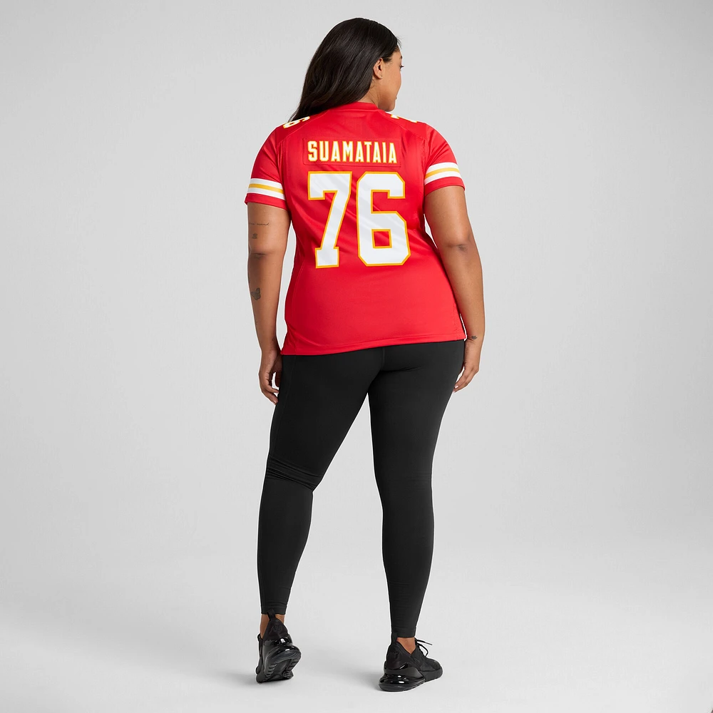 Maillot de match Nike Kingsley Suamataia rouge Kansas City Chiefs pour femme