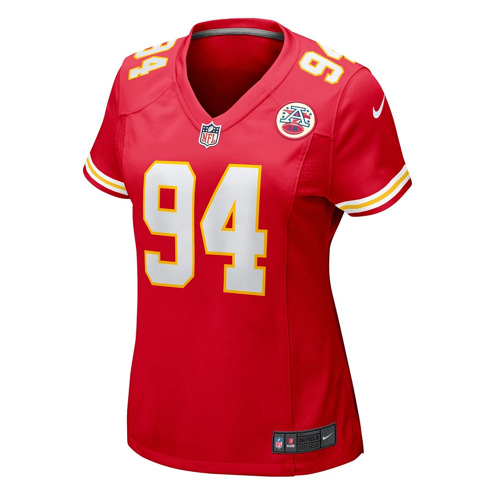 Maillot de joueur jeu l'équipe Nike Malik Herring pour femmes des Chiefs Kansas City, rouge