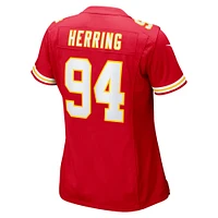 Maillot de joueur jeu l'équipe Nike Malik Herring pour femmes des Chiefs Kansas City, rouge