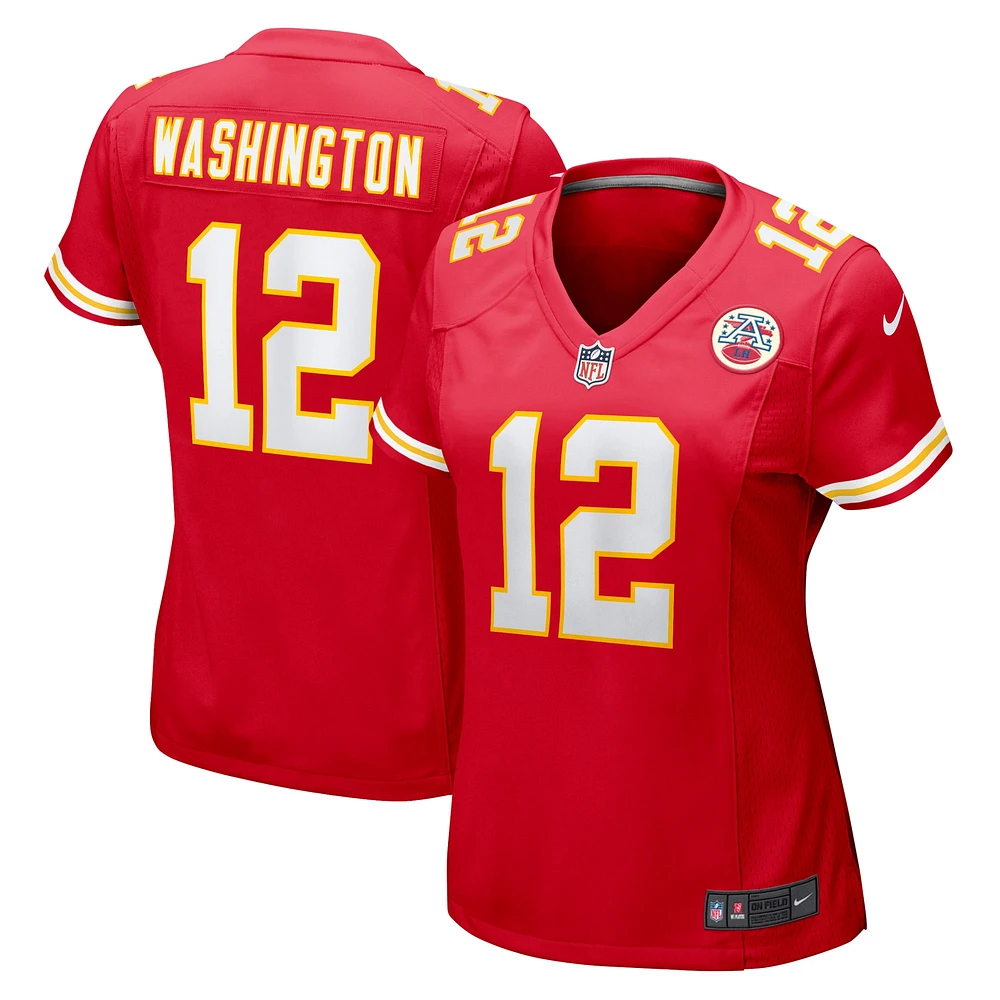 Maillot de match l'équipe Nike Montrell Washington rouge des Kansas City Chiefs pour femme