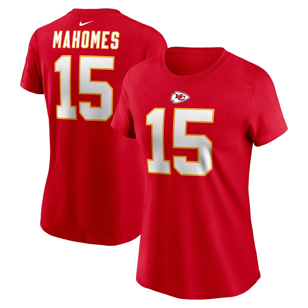 T-shirt Nike Patrick Mahomes pour femme, rouge, nom et numéro du joueur des Chiefs de Kansas City