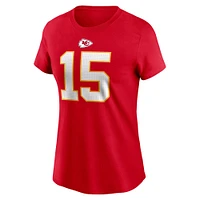 T-shirt Nike Patrick Mahomes pour femme, rouge, nom et numéro du joueur des Chiefs de Kansas City