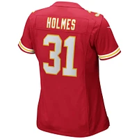 Maillot de joueur retraité Nike Priest Holmes pour femme des Kansas City Chiefs Game, rouge