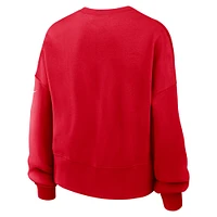 Women's Nike Red Kansas City Chiefs Oversized Rewind Pullover Sweatshirt